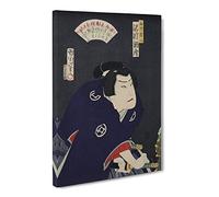 Sawamura Tossho A Samurai Turned Outlaw By Toyohara Kunichika Asian Japanese Canvas Wall Art Print Ready to Hang, Framed Picture for Living Room Bedroom Home Office Décor, 20x14 Inch (50x35 cm)
