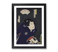 Sawamura Tossho A Samurai Turned Outlaw By Toyohara Kunichika Asian Japanese Framed Wall Art Print, Ready to Hang Picture for Living Room Bedroom Home Office Décor, Black A4 (34 x 25 cm)