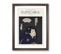Sawamura Tossho A Samurai Turned Outlaw By Toyohara Kunichika Exhibition Museum Asian Japanese Framed Wall Art Print, Ready to Hang Picture for Living Room Home Office Décor, Walnut A4 (34 x 25 cm)