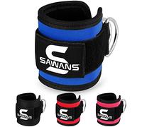 SAWANS Ankle Straps for Cable Machine Attachments Gym Ankle Cuffs with Neoprene Padding Adjustable Glute Kickback Workouts Booty Hip Abductors Leg Curls Exercise for Men and Women (Blue 1Pc)