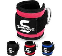 SAWANS Ankle Straps for Cable Machine Attachments Gym Ankle Cuffs with Neoprene Padding Adjustable Glute Kickback Workouts Booty Hip Abductors Leg Curls Exercise for Men and Women (Pink 1Pc)