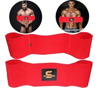 SAWANS Bench Press Sling Power Weight Lifting Training Fitness Increase Strength Push Up Gym Workout Biceps (2XL, Red)