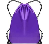 SAWANS Drawstring Bags Gym Swimming School Sports Bag Unisex 1PCS Trainer String Bag Sack Backpack PE Bags for Women Men Children Travel Beach Kids Boys Girls Outdoor Shopping Holidays (Purple 1pc)