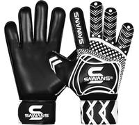 SAWANS Goalkeeper Gloves Football Training Equipment for Kids Boys Youth Adult Men Goalie Gloves Grips Palm Protection Double Layer Breathable Goalkeeping (Black, 7)