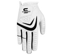 SAWANS Golf Glove Men Left Hand Right Non Slip Leather Grip Golfer Gloves All Weather Soft Durable Comfortable Flexible Wear Golfing Performance (White, M/L, Right Hand)