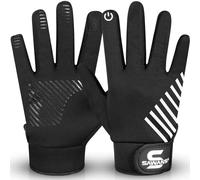 SAWANS Thermal Gloves Men Cycling Gloves Water Resistant Touch Screen Gloves Windproof Biking Winter Gloves Bicycle Running Gloves Driving Ladies Gloves Anti Slip Honey Ski Warm Women (Black, S)