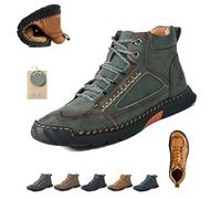 Sawbehind Men's Comfortable Handmade Leather Boots, 2025 New Waterproof, Arch Support, Sawbehind Leather Boots (Green, Adult, Men, 10.5, Numeric, UK Footwear Size System, Medium)