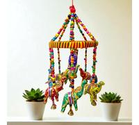 Sawcart 9 Elephant Jhoomer Door Hanging Handicraft Rajasthani Gujarati Style Wall Main Door Window Feng Shui Hanging Traditional Ethanic Latkan Toran for Home & Office Décor