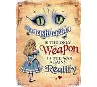 Sawfish® Alice in Wonderland The Cheshire Cat Metal Sign Retro Metal Tin Wall Art