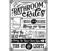 Sawfish® Bathroom Rules Wall Art Wall Decor, Funny Vintage Bathroom Metal Sign Bathroom Quotes Sayings Art Prints Bathroom Posters for Wall Restroom Bathroom Decor Pictures, Unframed