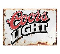 Sawfish® Coors Light Beer Kitchen Wall Decor Metal Sign Retro Vintage Wall Tin Plaque 10x15cm 20x15cm 20x30cm 30x40cm 40x60cm Ideal for Pub Shed Bar Office Man Cave Home Bedroom Dining Room Kitchen
