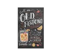 Sawfish® Old Fashioned Drink Cocktail Metal Sign Retro Vintage Wall Tin Plaque 10x15cm 20x15cm 20x30cm 30x40cm 40x60cm Ideal for Pub Shed Bar Office Man Cave Home Bedroom Dining Room Kitchen