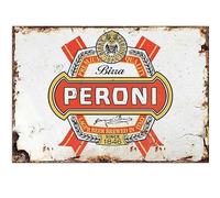 Sawfish® Peroni Beer Kitchen Wall Decor Metal Sign Retro Vintage Wall Tin Plaque 10x15cm 20x15cm 20x30cm 30x40cm 40x60cm Ideal for Pub Shed Bar Office Man Cave Home Bedroom Dining Room Kitchen
