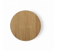Sawfish Personalised Charger Hebant Bamboo 10W Wireless Charging Pad, Round Desktop Phone Charger with LED Indicator