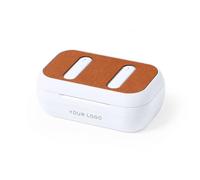 Sawfish Personalised Earphones Shizar RCS Bluetooth 5.1 Wireless Earbuds with Recycled Leather Charging Case - RABS Eco Earphones, Touch Control, Hands-Free, USB-C Charging