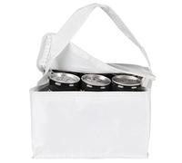 Sawfish Thermal Insulated Portable Cool Canvas Stripe Lunch Picnic Totes Carry Case Bag (Small, White, 0.33L)