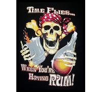 Sawfish® TIME Flies When Youre Having Rum Retro Metal TIN Wall Sign/Plaque Gift Wall BAR Pub Man CAVE