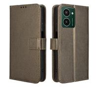 Sawiqpd Case for Nokia HMD Pulse/HMD Pulse Plus/HMD Pulse Pro, Wallet Book Flip Phone Case Premium Leather Magnetic Protection Cover Silicone Bumper Shockproof Case with Stand Card Slots, Brown