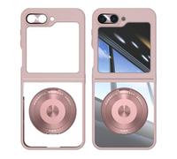 Sawiqpd Case for Samsung Galaxy Z Flip 7 Cover with Ring Kickstand, Anti Drop Shell Transparent Crystal Phone Case Shockproof Rugged Bumper Slim Protective Case for Samsung Galaxy Z Flip 7, Pink
