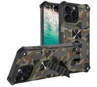 Sawiqpd Compatible for iPhone 16 Pro Case 6.3", Camouflage Design Military Grade Drop Protective Cover Soft TPU Hard PC Tough Armor Shockproof Phone Case for iPhone 16 Pro 5G with Stand, Army Green