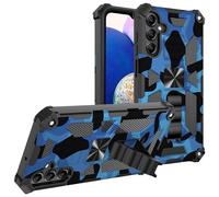 Sawiqpd Compatible for Samsung Galaxy S25 5G Case, Camouflage Design Military Grade Drop Protective Cover Soft TPU Hard PC Tough Armor Shockproof Phone Case for Galaxy S25 5G with Stand, Blue