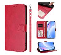 Sawiqpd for Blackview Wave 9C Case, Flip Leather Phone Cover with Wrist Strap Card Slots Magnetic Kickstand [RFID Blocking] Shockproof Wallet Case for Blackview Wave 9C, Rose Red