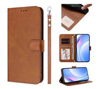 Sawiqpd for Blackview Wave 9C Case, Flip Leather Phone Cover with Wrist Strap Card Slots Magnetic Kickstand [RFID Blocking] Shockproof Wallet Case for Blackview Wave 9C, Brown