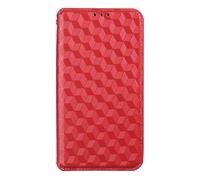 Sawiqpd for Doogee Note 56 / Note 56 Pro/Note 56 Plus Phone Case, Magnetic Protective Flip Wallet Leather Case Shockproof Cover with Card Slots Kickstand Soft TPU Bumper Slim Cover, Red