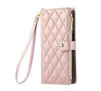 Sawiqpd for Google Pixel 10/10 Pro Phone Case Zipper Wallet Cover, Zip Pocket Magnetic Buckle Case Shockproof Leather Case with 4 Card Slots Kickstand Flip Case for Pixel 10/10 Pro, Rose Gold