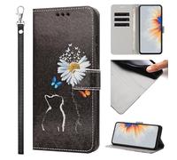 Sawiqpd for Google Pixel 10 Case, for Google Pixel 10 Pro Case, Flip Folio PU Leather Wallet Phone Cover Soft TPU Bumper with Card Slots Shockproof Magnetic Snap Stand Cover, Daisy Cat