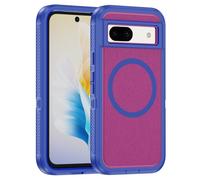 Sawiqpd for Google Pixel 8A 5G Case, Magnetic Phone Case Compatible with MagSafe Shockproof Military Grade Protection Cover Back Anti-Yellow Slim Cover for Google Pixel 8A, Blue & Rose Red