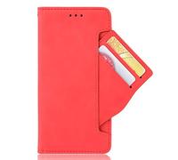 Sawiqpd for Honor X6C Phone Case, Premium Leather Folio Flip Wallet Cover with Credit Card Pocket ID Slots Magnetic Stand Shockproof Protective Cover Case for Honor X6C, Red