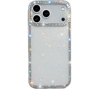 Sawiqpd for iPhone 17 Pro Max Case, Girly Glitter Diamonds Crystal Luxury Shiny Phone Case for Women Bling Slim Silicone Bumper Shockproof Protective Cover for iPhone 17 Pro Max 5G, White