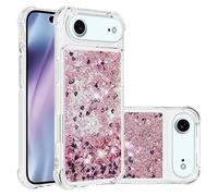 Sawiqpd for iPhone Air Case Bling, Girly Shiny Glitter Sparkle Quicksand Floating Liquid Clear Soft TPU Silicone Protective ShockProof Phone Cover for iPhone Air, Rose Gold