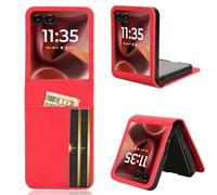 Sawiqpd for Motorola Moto Razr 70 Ultra Phone Case, Leather Folio Flip Wallet Cover with Credit Card Pocket ID Slots Magnetic Stand Shockproof Case for Moto Razr 70 Ultra/Moto Razr Ultra 2026, Red