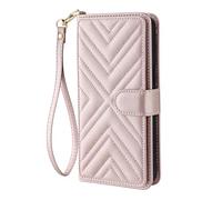 Sawiqpd for Nokia HMD Pulse/HMD Pulse Plus/HMD Pulse Pro Case Wallet Phone Cover, PU Leather Flip Case with 6 Card Slots Kickstand Shockproof Protective Case with Wrist Strap, Rose Gold