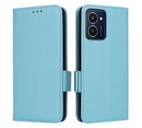 Sawiqpd for Nokia HMD Pulse/HMD Pulse Pro/HMD Pulse Plus Case, Slim Shockproof Flip Wallet Protective Cover Leather Case with Card Holder Magnetic Closure Stand TPU Bumper Phone Cover, Light Blue