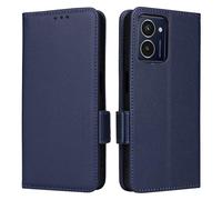 Sawiqpd for Nokia HMD Pulse/HMD Pulse Pro/HMD Pulse Plus Case, Slim Shockproof Flip Wallet Protective Cover Leather Case with Card Holder Magnetic Closure Stand TPU Bumper Phone Cover, Dark Blue