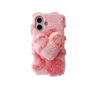 Sawiqpd for Nokia HMD Skyline 5G Case, Girly Cute Love Heart Fluffy Phone Cover Shockproof Soft Silicone Bumper Faux Fur Warm Winter Plush Shell Furry Back Case for Nokia HMD Skyline 5G, Pink