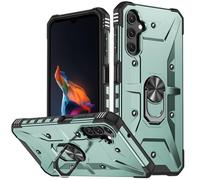 Sawiqpd for Samsung Galaxy A17 Case, Military Grade Protective Cover Hand Grip Anti-Slip Shockproof Heavy Duty Armor Slim Phone Case for Samsung Galaxy A17 with Ring Kickstand, Midnight Green