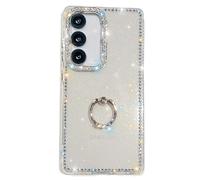 Sawiqpd for Samsung Galaxy A36 5G Case with Ring Kickstand, Bling Diamonds Crystal Girly Phone Cover Luxury Glitter TPU Silicone Bumper Shockproof Slim Cute Case for Samsung Galaxy A36 5G, Clear