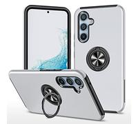 Sawiqpd for Samsung Galaxy S25 Edge 5G Case, for Samsung S25 Edge Phone Case with 360 Rotation Ring Holder Kickstand Shockproof Military Grade Protective Case Tough Armor Hard Back Cover, Silver
