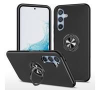 Sawiqpd for Samsung Galaxy S25 FE Case, for Samsung Galaxy S25 FE Phone Case with 360 Rotation Ring Holder Kickstand Shockproof Military Grade Protective Case Tough Armor Hard Back Cover, Black