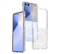 Sawiqpd for Samsung Galaxy Z Flip 7 Case Compatible with MagSafe, Magnetic Transparent Phone Cover Military Grade Slim Silicone Bumper Shockproof Protective Case for Samsung Z Flip 7 5G, Clear