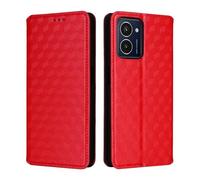 Sawiqpd Phone Case for Nokia HMD Pulse/HMD Pulse Pro/HMD Pulse Plus, Magnetic Protective Folio Flip Wallet Leather Case Shockproof Cover with Card Slots Stand Soft TPU Bumper Slim Cover, Red