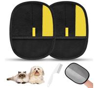 SAWMONG Pet Hair Removal Glove 2Pcs, Cat & Dog Reusable Electrostatic Gloves Pet Hair Flea Comb 2025 New Upgrade, Grooming Pet Hair Remover Tool for Couch, Bed Sheet, Car Seats, Carpet, Clothes