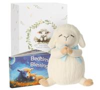 Sawnfay Baptism Gifts for Boys, Baptism Gifts and Newborn Baby, Christening Gifts Set, 7" Praying Lamb Plush Toy and Bedtime Blessing Board Book in Keepsake Gift Box