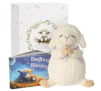 Sawnfay Baptism Gifts for Girls and Newborn Baby, Christening Gifts Set, 7" Praying Lamb Plush Toy and Bedtime Blessing Book in Keepsake Gift Box