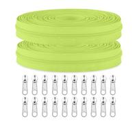 Sawoake 10 Yards Bulk #5 AppleGreen Nylon Coil Zipper with 20 PCS Sliders, Replacement Sewing Zipper for DIY Crafts, Bags, Apparel, Home Decor