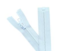 Sawoake 2PCS #5 10 Inch Separating Jacket Zippers for Sewing Coats Jacket Zipper Sky Blue Molded Plastic Zippers Bulk Tailor DIY Sewing Tools for Garment/Bags/Home Textile